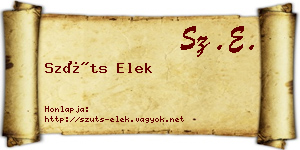 Szüts Elek névjegykártya